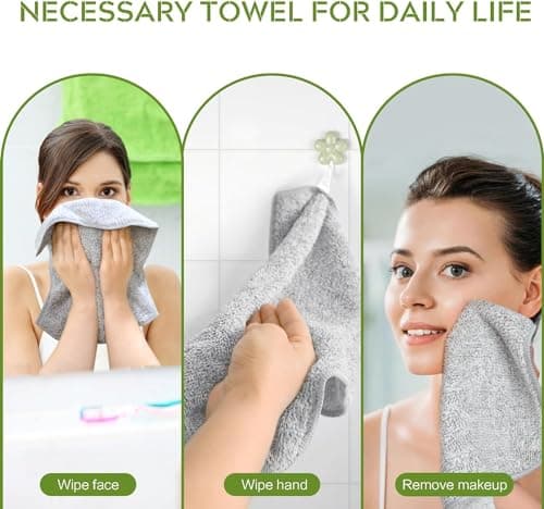 SINLAND Microfiber Face Towels Ultra Soft Facial Washcloths Face Cloth for Bath 12Inch x 12Inch 6 Pack Grey