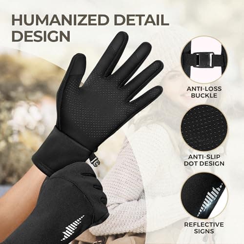 SIMARI Winter Gloves for Women, TouchScreen Water-Resistant Warm Thermal Gloves for Cold Weather, Running Hiking Driving