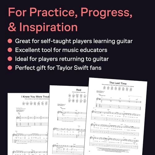 Taylor Swift: Red - Easy Guitar Sheet Music Book with Notes and Tablature | Beginner Guitar Songbook for Students and Teachers | Pop Country TAB Method Book for Learning and Practice