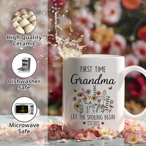 First Time Grandma Gifts, Promoted to Grandma Est 2025 Mug, Let the Spoiling Begin Cup, Soon To Be Grandmas Gift from Daughter, Pregnancy Announcement, Christmas or Grandmas To Be Mothers Day Gift