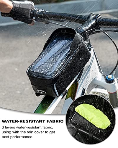 E-Bike Accessories for Men Women Compatible Phone Under 7” Straps Fit All Frames ROCKBROS Bike/Bicycle Phone Front Frame Bag, Waterproof, Tube Cycling Pouch B079QKP848