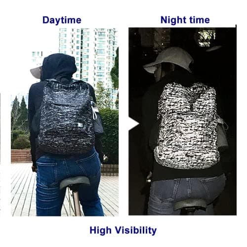 Reflective Backpack, High Visibility Backpack for Commuters Ride Motorcycle Bike, Water Resistant Bags Fit 15.6-Inch Laptop for Work and Travel