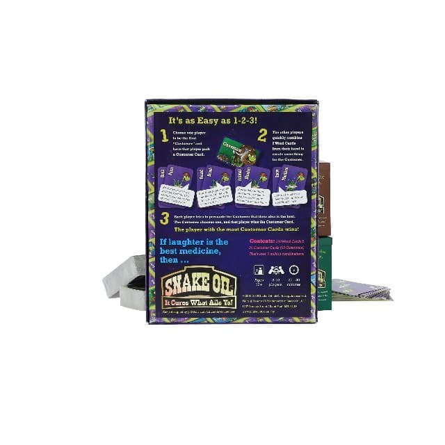 SNAKE OIL - The Silly Selling Party Game - Funny Group 3-10 Player Card Games - Fun Travel Activity for Friends and Family - Core Game for Ages 10+