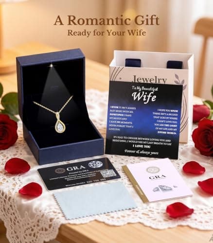 S925 Sterling Silver 18k Gold Plated Infinity Jewelry Gifts for Women Wife Her Girlfriend with Card in Light-Up Gift Box 2CT Moissanite Necklace Anniversary Birthday Gifts for Women Wife Her B0GTY9JBFT