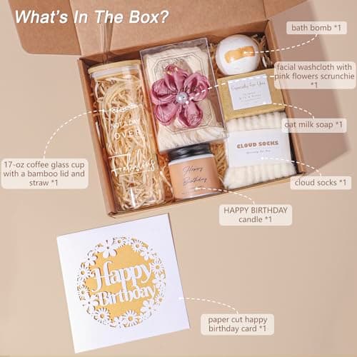 Unique Birthday Gift for Mom, Funny Gift Ideas, Gift Basket for Sister Wife Best Friends Daughter Coworkers Aunt Teacher Birthday Gifts for Women, Happy Birthday Gift Box Set for Woman B0F6XKNQJP