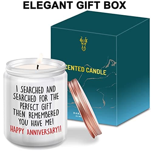 Happy Anniversary Candles Gifts for Her Him Couple- 1, 2, 5, One Year Anniversary Romantic Gifts for Wife Husband Girlfriend Boyfriend