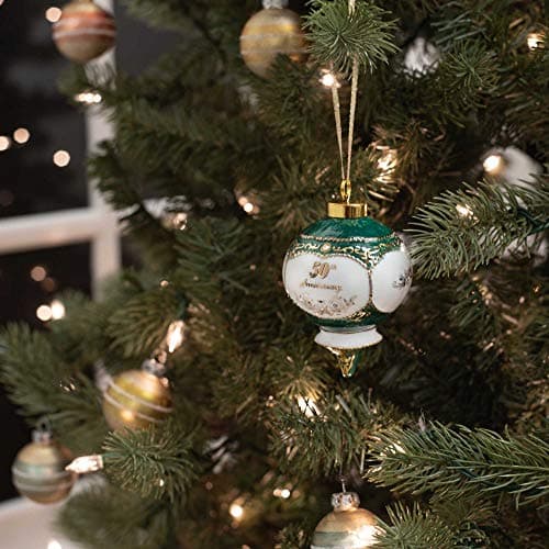 CBE Happy 50th Wedding Anniversary Victorian 4.5 Inch Porcelain Hanging Ornament B06XHQ5J2W
