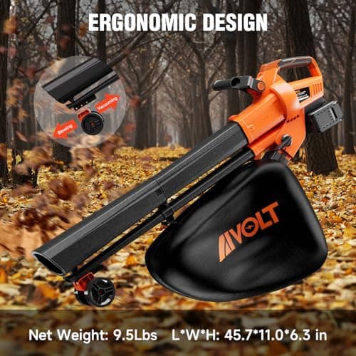 Cordless Leaf Vacuum Blower Mulcher 3 in 1, 2 * 4.0Ah Battery and Charger, Battery Powered Leaf Vacuum with 40L Bag, 160MPH, 600CFM, 4 Speed Modes, Suitable for Lawn Care Yard Cleaning