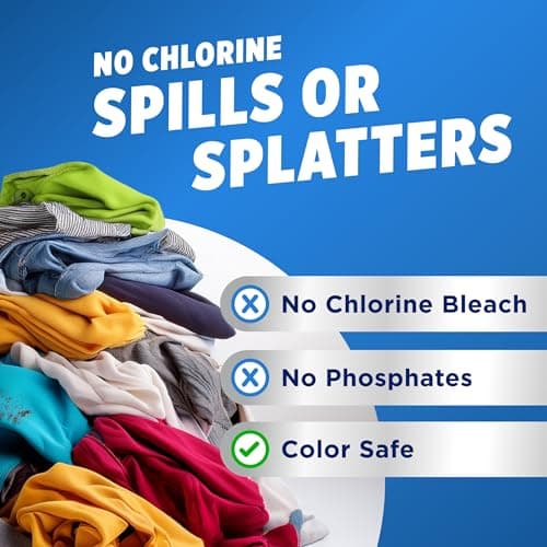 OxiClean White Revive Whitener & Stain Remover Liquid Additive, Water-Activated Oxygen Bleach for Laundry, 45 fl oz