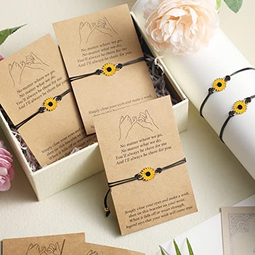 10 Pieces Pinky Promise Bracelets Gifts Set Long Distance Matching Friendship Bracelets for Good Friends Handmade Friendship Bracelet Jewelry Gifts for Christmas BFF Couple Sisters