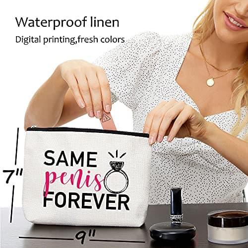 Blue Leaves Fun Bridal Shower Gifts,Fun Engagement Gifts,Bridal Shower Gifts for Bride,Bachelorette Party Gifts- Toiletry bag, Makeup Bag Gifts