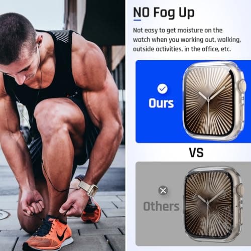 Goton 2 in 1 Waterproof Case Compatible for Apple Watch Series 11/10 Screen Protector 46mm, 360 Protective Glass Face Cover Hard PC Bumper + Back Frame for iWatch Accessories 46 mm