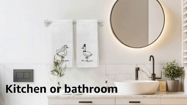 Funny Mr and Mrs Silly Goose Kitchen Towels, Wedding Gifts for Couples Newlyweds Dish Tea Towels for Kitchen Decor, Just Married Gifts Decorative Hand Towels for Bathroom, 16x24 Inch Set of 2 B0F53MV9ZY