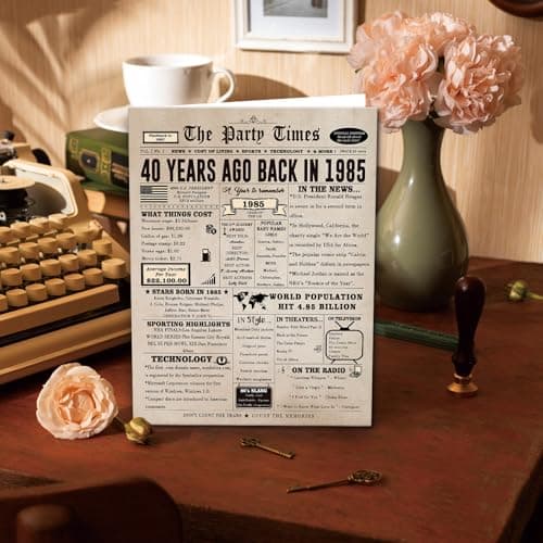 Ziwenhu Big 40th Birthday Card Gift for Men Women or Him Her, Happy 40 Year Old Birthday Greeting Card for Mom Dad, Vintage 40th Birthday Decorations for Husband Wife