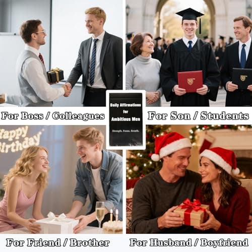 Motivation & Encouragement, Birthday, Christmas & Valentine's Day Gifts for Him, Boyfriend, Husband, Dad, Son, Boss & Friends Daily Affirmation Cards for Men - Meaningful Inspirational Gifts B0FLJG4FP7
