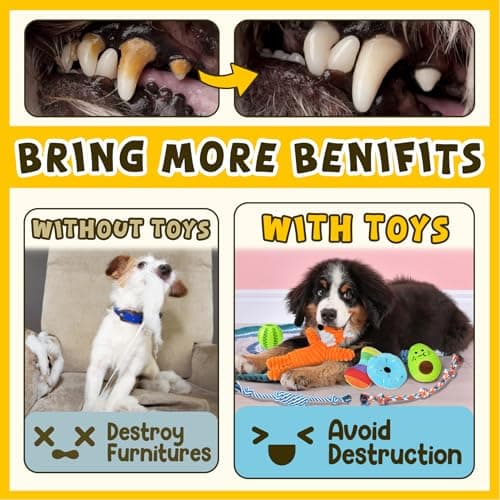 Zeaxuie 9 Pack Luxury Puppy Toys for Teething Small Dogs, Puppy Chew Toys with Cute Squeaky Dog Toys, Ball and More Rope Dog Chew Toys B094XG29MW