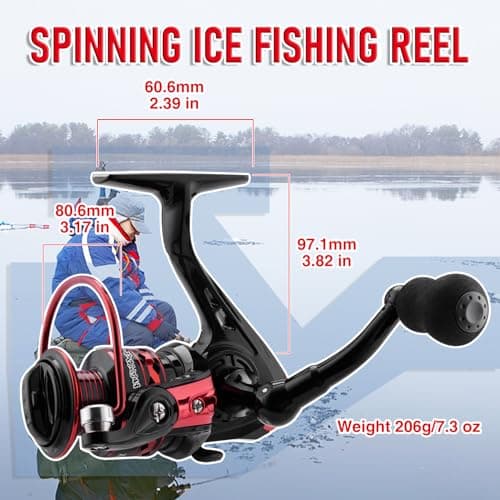 Ice Fishing Rod and Reel Combo, 27" Medium Light Spinning Ice Fishing Pole