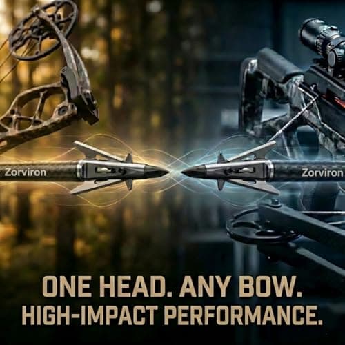 Mechanical Expandable Broadheads Hunting Arrow Tips, 100 Grain 2 Inch Cut, 440 Stainless Steel Blades & Chisel Tip, 8-32 Thread for Crossbow & Compound Bow Bolts, Up to 500 FPS Tested, 4 Pack