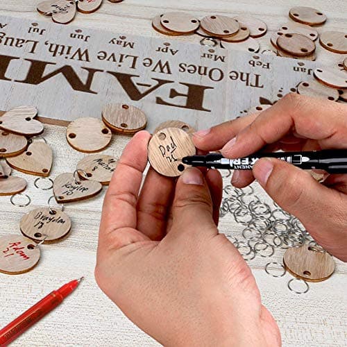 Joy-Leo Gifts for Mom Grandma Christmas, Wooden Birthday Tracker Plaque Wall Hanging, Help Elderly Parents Remember Birthdays Family Birthday Reminder Calendar Board with 100 Tags, Model JL01 B07M81TWY7