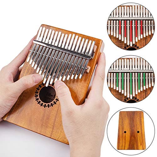 Kalimba Thumb Piano 17 Keys, Portable Mbira Finger Piano Gifts for Kids and Adults Beginners Wood