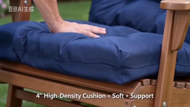 High Back Patio Chair Cushion, Outdoor Adirondack Chair Cushion Thick Seat Pad, Indoor Outdoor Chair Pad for Garden Furniture, 49x20x5 Inch, 2Pack (Blue)