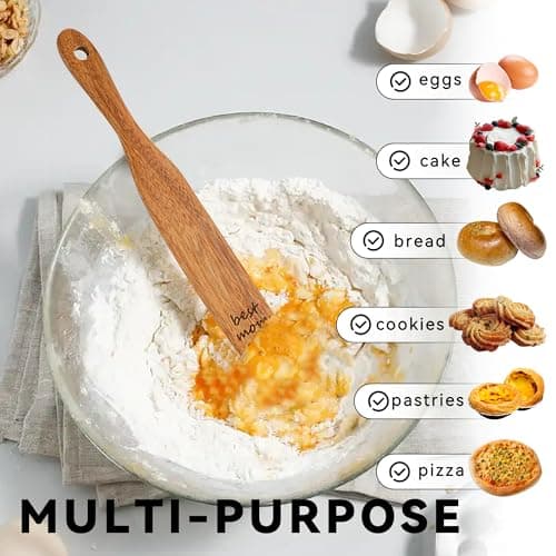 Gifts for Mom from Daughter Son, BEST MOM EVER Teak Wood Spurtle Spatula, Christmas Birthday Mother's Day Gifts, Best Mom Gift, Natural Kitchen Utensils for Sourdough Starter, Mixing, Jar Scraping