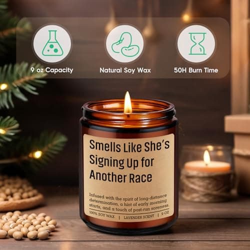 Track and Field, Cross Country, 5K Run, Half Marathon Essentials, Christmas, Birthday, Running Gifts for Marathon Runner, Mom GSPY Candle, Gifts for Runners, Running Accessories for Women, Female, Girl B0FD9S4K1G
