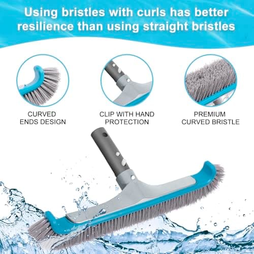 Sepetrel Deluxe Swimming Pool Cleaning Kit Including 2 Brush Heads, 2 Pool Skimmer Nets(NO Pole)