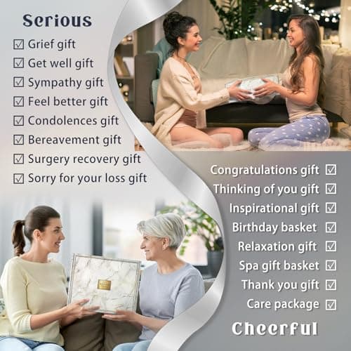 AHAGIFTREE Gift Basket Gifts for Women,11PC Birthday,Sympathy,Surgery Recovery Gifts Women,Get Well Soon After Surgery,Condolences Basket for Loss,Sympathy B0DC6C21P6