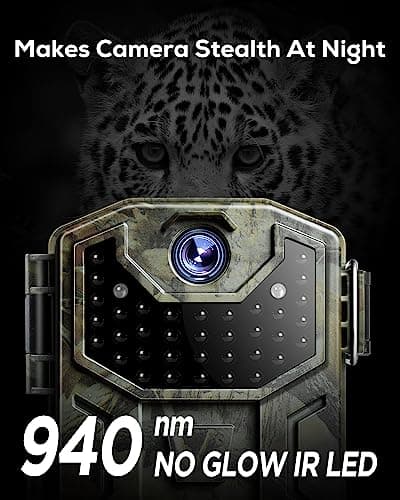 iZEEKER Trail Camera, HD Game Camera with 940nm No Glow Night Vision Motion Activated 0.2s Trigger Time, Hunting Camera No WiFi, IP66 Waterproof for Wildlife Monitoring Outdoor Security Deer Scouting