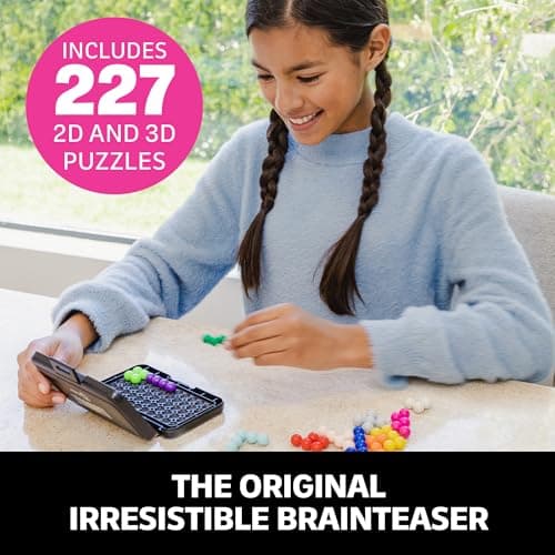 Educational Insights Kanoodle - Original 3D Brain Teaser Puzzle, Single Player Mind Challenge Toys, Handheld Travel Games, Challenging Logic Puzzles and Gifts for Kids, Teens & Adults Ages 7+