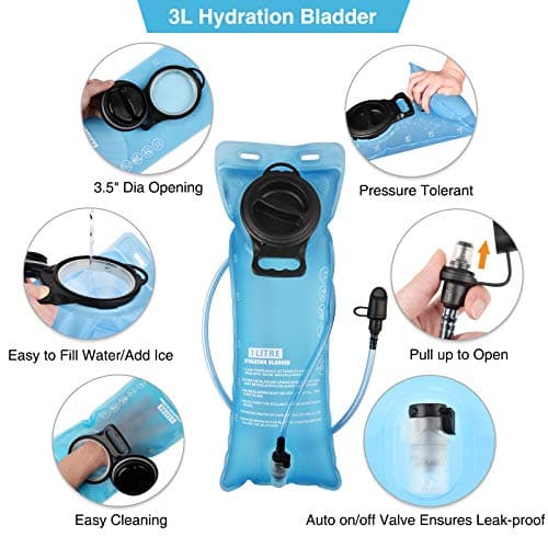 NOOLA Hydration Backpack with 3L TPU Water Bladder, Tactical Molle Water Backpack for Men Women, Hydration Pack for Hiking, Biking, Running and Climbing