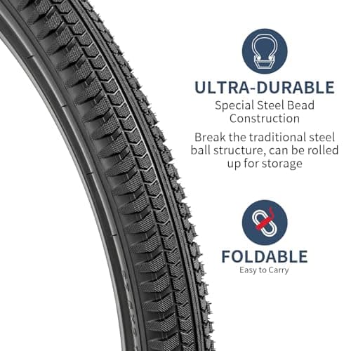 YUNSCM 24" Road Bike Tires 24X2.125/57-507 Compatible with 24 x 2.125 Bike Bicycle Tires (Y-789)