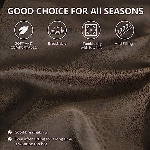 ANARACHON Leather Look Recliner Couch Cover 8-Piece Recliner Sofa Slipcovers 3 Seater for Reclining Couches Furniture Protector Spandex Fabric Washable (Recliner Sofa, Brown)