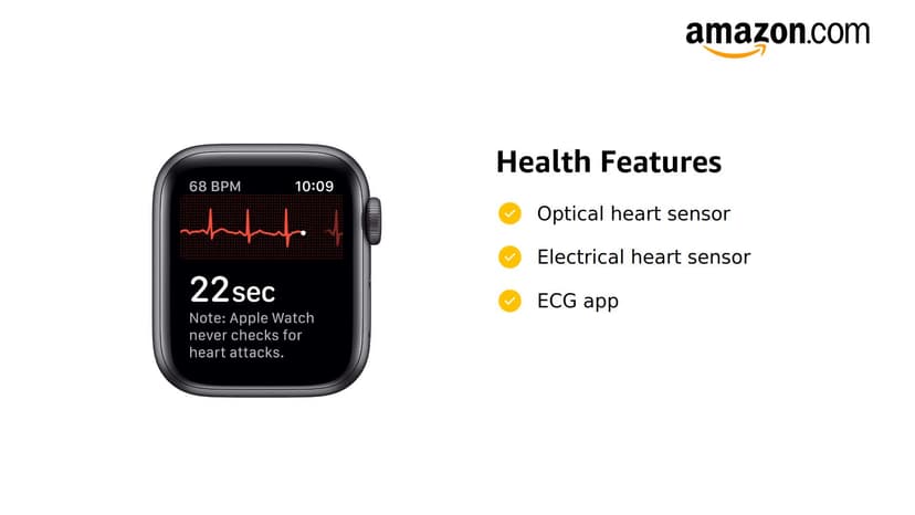 Apple Watch Series 5 (GPS, 40MM) - Space Gray Aluminum Case with Black Sport Band (Renewed)