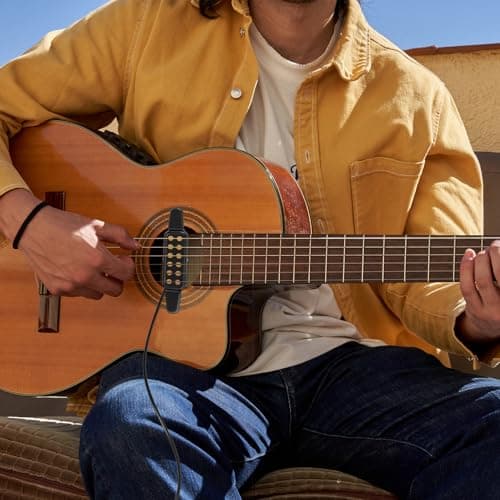 GOGHOST Clip-On Guitar Pickup for Steel-String (Not for Classical) Acoustic Guitar Pickups for 38-42 in Electric Pick Up Transducer Amplifier, Cable Length 10ft