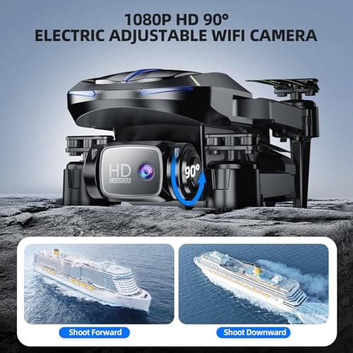 Drone with Camera 1080P HD FPV Foldable Mini Drone for Beginners Kids Adults, Drone with One Key Take Off/Landing, Gesture Selfie, Altitude Hold, 3D Flip, Easy to Fly, 2 Batteries, Toys for Boys Girls