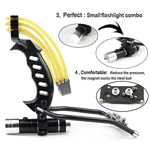 COOY Slingshot,Wrist Sling Rocket Professional Hunting Slingshot with Heavy Duty Launching Bands, High Velocity Catapult …