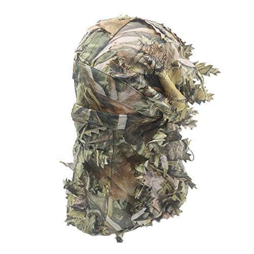 EAmber Ghillie Camouflage Leafy Hat 3D Full Face Mask Headwear Turkey Camo Hunter Hunting Accessories