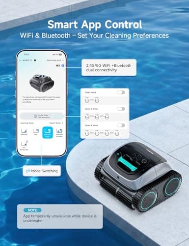 WYBOT C1 Cordless Robotic Pool Cleaner, 4-in-1 Pool Vacuum for Inground Pools & Above Ground Pool Up to 150 Mins Runtime, Power Suction with Smart Navigation & APP Control (Lake Green)
