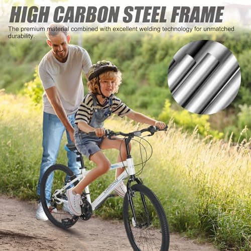 Ktaxon 20/24/26 Inch Mountain Bike, 7/21-Speed Adult Bicycle with Sturdy Steel Frame, Front Suspension, Excellent Twist Shifting, Easy to Assemble and Stylish Cool Look for Men Women