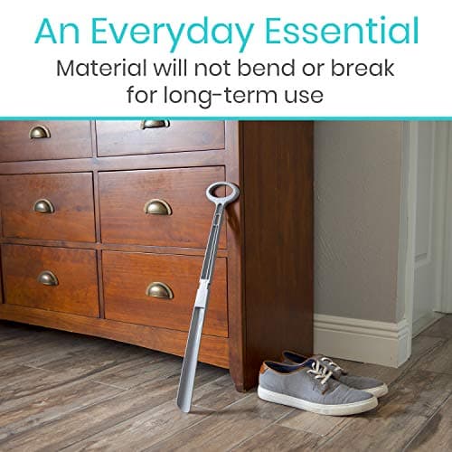 Vive Long Shoe Horn with Handle for Seniors (23") - Sock Remover and Long Handled Shoehorn for Men & Women