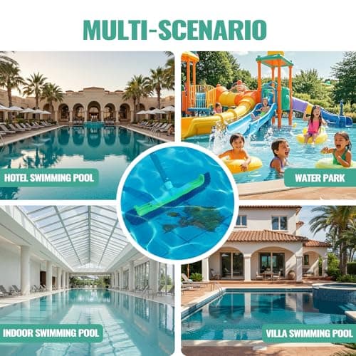 18" Pool Brush Head for Cleaning Swimming Pool Walls, Curved Ends High-Efficiency Scrub Brush for Tile, Fiberglass, Flooring and Vinyl Pools, Fits Φ1.25” Poles (Green & Black)