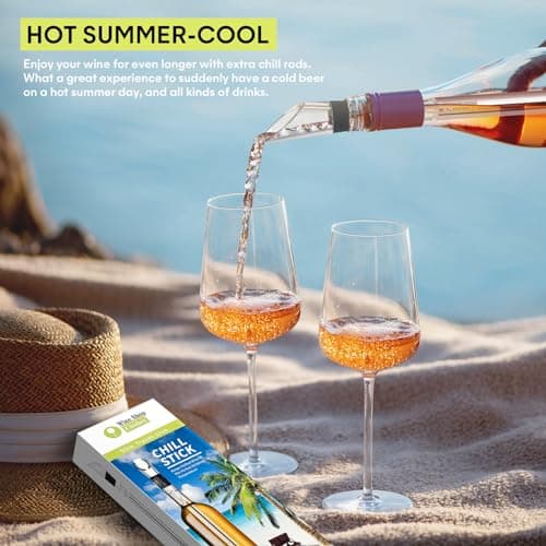 Wine Chiller - Wine Cooler Stick, 3 in 1 Stainless Steel Wine Bottle Chiller with Aerator and Pourer, The Best Holiday Gifts.