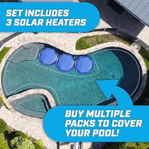 GoFloats V2 Inflatable Solar Pool Heaters for Affordable Pool Heating and Insulation - 3 Pack