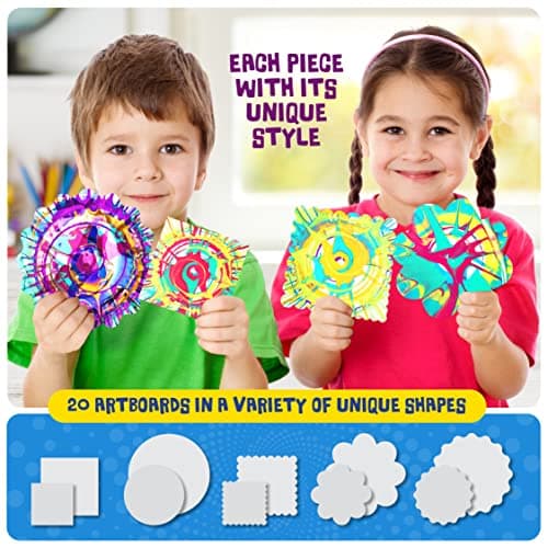 Dan&Darci Paint Spin Art Machine Kit for Kids - Arts & Crafts for Boys & Girls Ages - Art Craft Set Gifts for 6-9 Year Old Boy, Girl - Painting Spinner Toys - Birthday Gift Ideas for Ages 6-12 Years