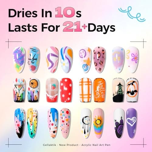 Quick-Dryings, Nail Marker for DIY Paint/Dotting/Liner, Home & Salon Manicure Tools, Great Gift, Non-Toxic, Beginner Friendly Nail Art Pens,12 Colors 0.7mm 3D Nail Polish Pens for Women B0DXKKV1GR