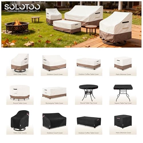 Patio Chair Covers Waterproof Heavy Duty Patio Furniture Covers, 33W x 35D x 36H Inches Swivel Outdoor Chair Cover 2 Pack (Beige)