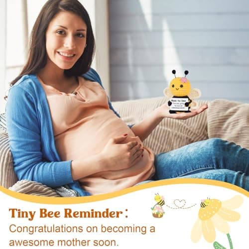 Mom to Be Gifts, Pregnancy Gifts for Expecting Mom, First Time Moms, Wife, Friend, Sister, Mommy to Be Gift, Gift for Pregnant Women, Cute Handmade Crochet Bee Support Present B0F99T7Q2R