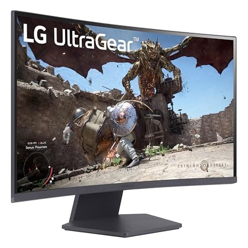 LG 27GS60QC-B Ultragear 27-inch Curved Gaming Monitor QHD (2560x1440) 180Hz 1ms 1000R AMD FreeSync HDR10 HDMIx2 DisplayPort Borderless Design Black Stabilizer DAS Crosshair FPS Counter - Black